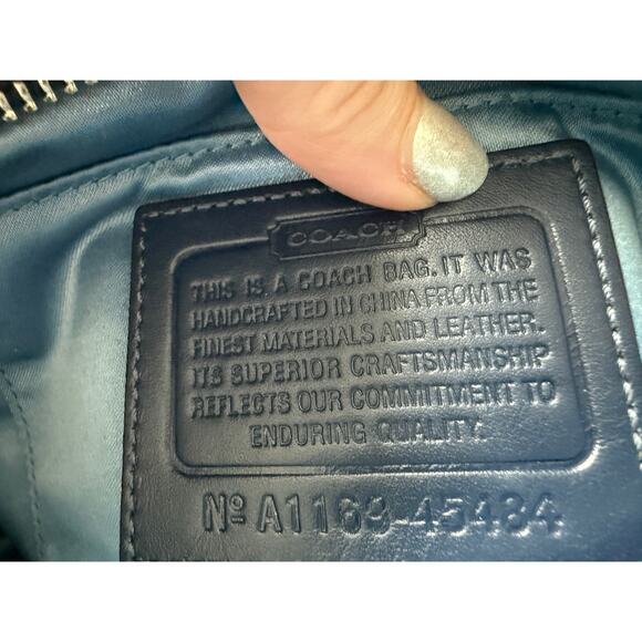 Coach Black Patent Leather Wristlet with Perforated Signature Logo - Picture 3 of 4